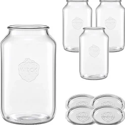 WECK-Zylinderglas 3300 ml mit Glasdeckel, 4 Stück