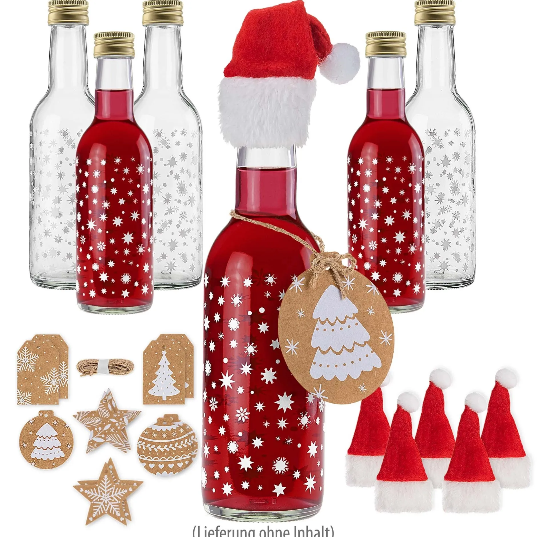 Weihnachtsflasche 'Sterne', 6er Set