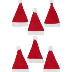 Weihnachtsmütze mittel, Filz, 6 Stück