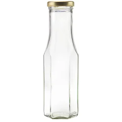 Weithalsflasche 256 ml sechseckig
