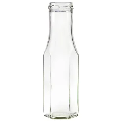 Weithalsflasche 256 ml sechseckig