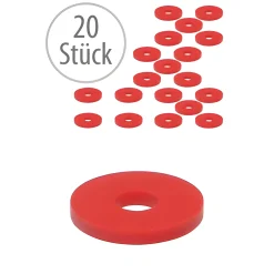 20 x Ersatzgummi rot für Bügelverschluss groß