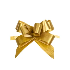 Ziehschleife Paperlook metallic ca. 80 mm, gold, 10 Stück