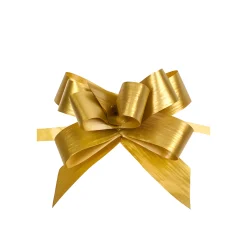 Ziehschleife Paperlook metallic ca. 80 mm, gold, 100 Stück